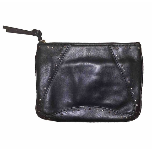 KORET New York TUDOR ZIP POUCH Clutch Purse Bag Black‎ Pre Owned - Picture 1 of 15